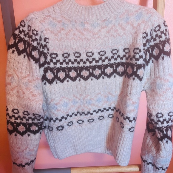 ASTR the Label Maria Beige Fair Isle Sweater Swedish Sweater Size Small - Picture 6 of 10